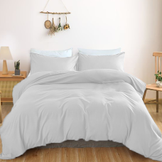 Комплект постільної білизни Satin Light Pro 10-001 Snow White King Size