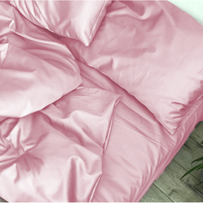 Комплект постільної білизни Satin Light Pro 10-003 Pink Євро