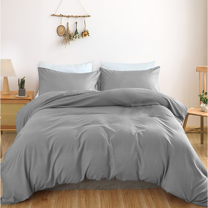 Комплект постільної білизни Satin Light Pro 10-004 Gray Євро
