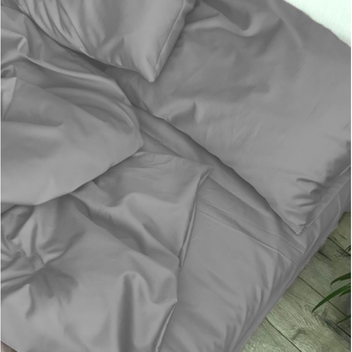 Комплект постільної білизни Satin Light Pro 10-004 Gray Євро