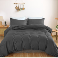 Комплект постільної білизни Satin Light Pro 10-005 Dark Gray Євро