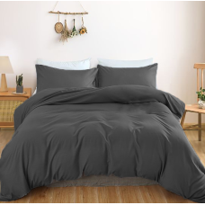 Комплект постільної білизни Satin Light Pro 10-005 Dark Gray King Size