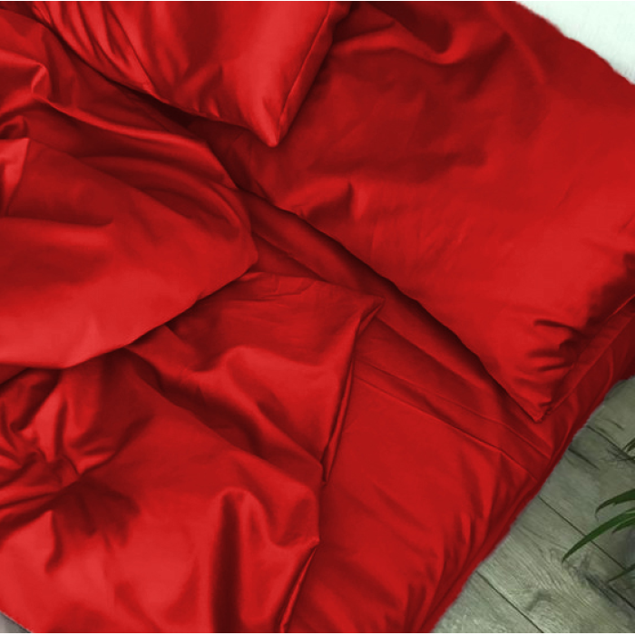 Комплект постільної білизни Satin Light Pro 10-007 Red Євро