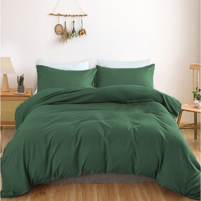 Комплект постільної білизни Satin Light Pro 10-009 Green Євро