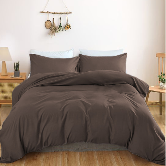 Комплект постільної білизни Satin Light Pro 10-010 Brown Євро