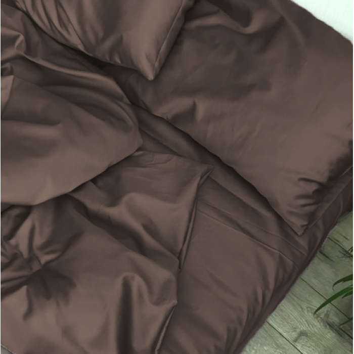 Комплект постільної білизни Satin Light Pro 10-010 Brown Євро