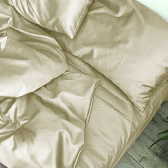 Комплект постільної білизни  Satin Light Pro 10-014 Soft yellow Євро