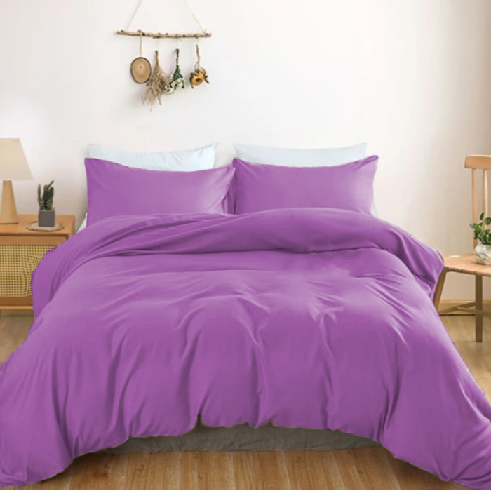 Комплект постільної білизни Satin Light Pro 10-018 Lilac Полуторний