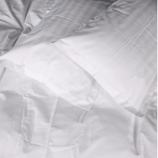 Комплект постільної білизни Satin Stripe 30-0001 White Сімейний