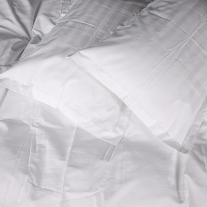 Комплект постільної білизни Satin Stripe 30-0001 White Євро