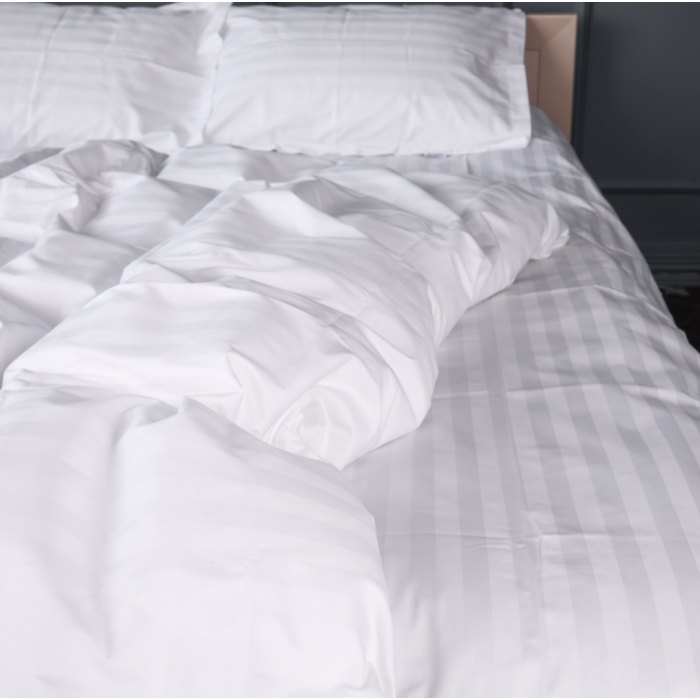 Комплект постільної білизни Satin Stripe 30-0001 White Євро
