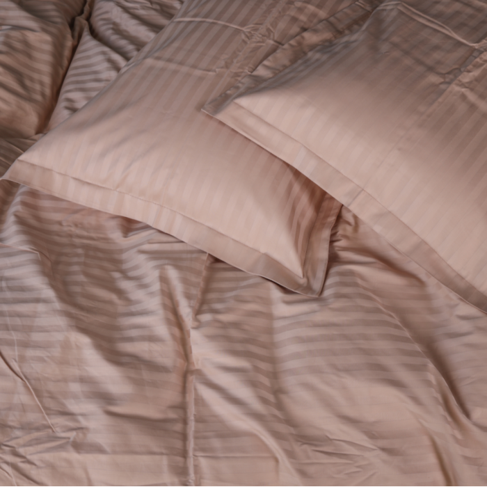 Комплект постільної білизни Satin Stripe 30-0004 Cream Євро