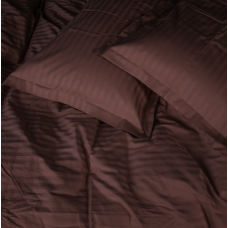 Комплект постільної білизни Satin Stripe 30-0006 Dark Brown Полуторний