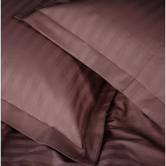Комплект постільної білизни Satin Stripe 30-0008 Smoky Pink Євро