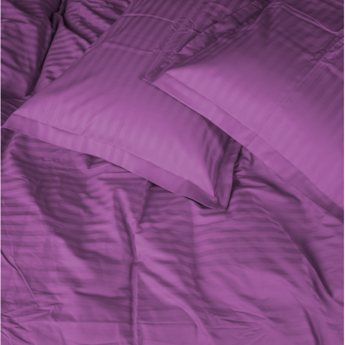 Комплект постільної білизни Satin Stripe 30-0009 Purple Євро