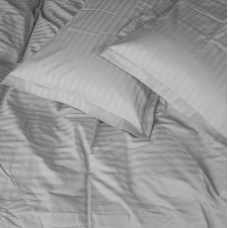 Комплект постільної білизни Satin Stripe 30-0010 Light Gray Сімейний