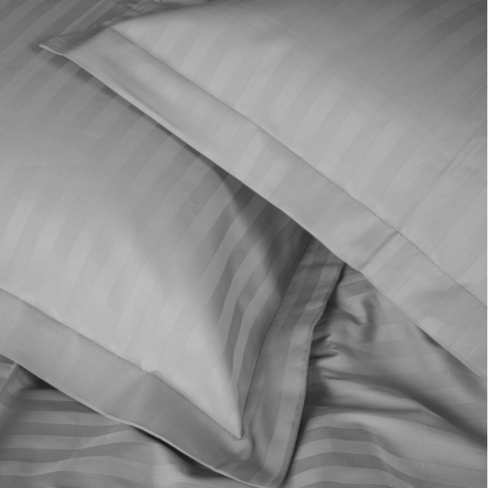Комплект постільної білизни Satin Stripe 30-0010 Light Gray Євро