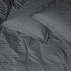 Комплект постільної білизни Satin Stripe 30-0012 Dark Gray Сімейний