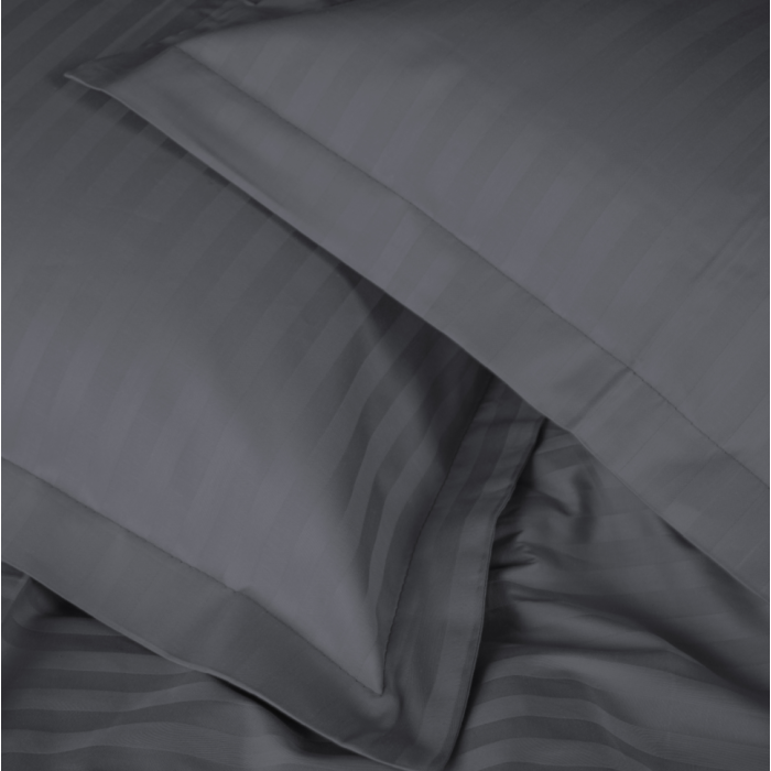 Комплект постільної білизни Satin Stripe 30-0012 Dark Gray Євро