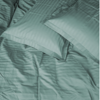 Комплект постільної білизни Satin Stripe 30-0015 Green Wave Двоспальний