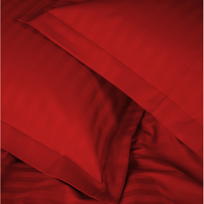 Комплект постільної білизни Satin Stripe 30-0018 Red Євро
