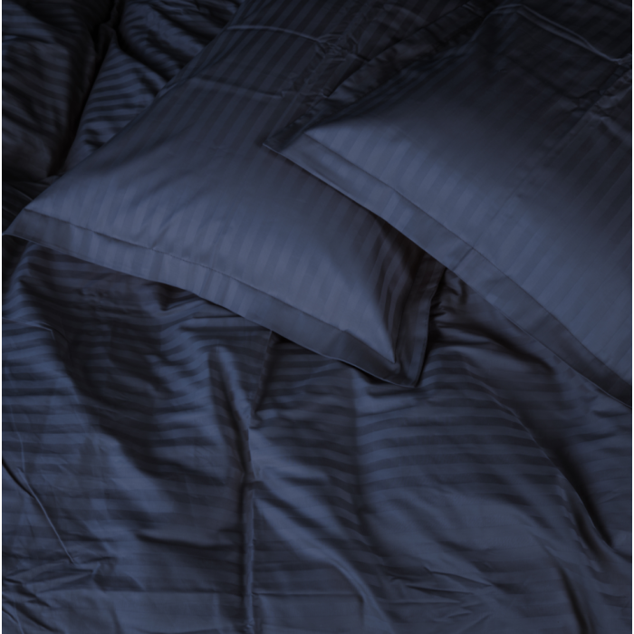 Комплект постільної білизни Satin Stripe 30-0020 Smoky Blue Полуторний