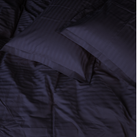 Комплект постільної білизни Satin Stripe 30-0021 Dark Blue Євро
