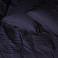 Комплект постільної білизни Satin Stripe 30-0021 Dark Blue Двоспальний