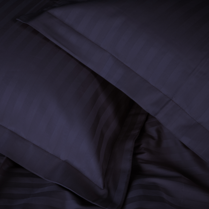 Комплект постільної білизни Satin Stripe 30-0021 Dark Blue Євро